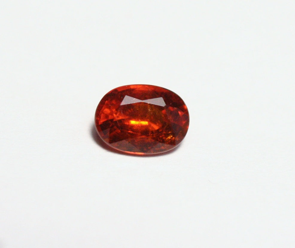 Clinohumite 0.6ct Ultra Rare Deep Orange / Red Faceted Gem, Pakistan 6x4mm