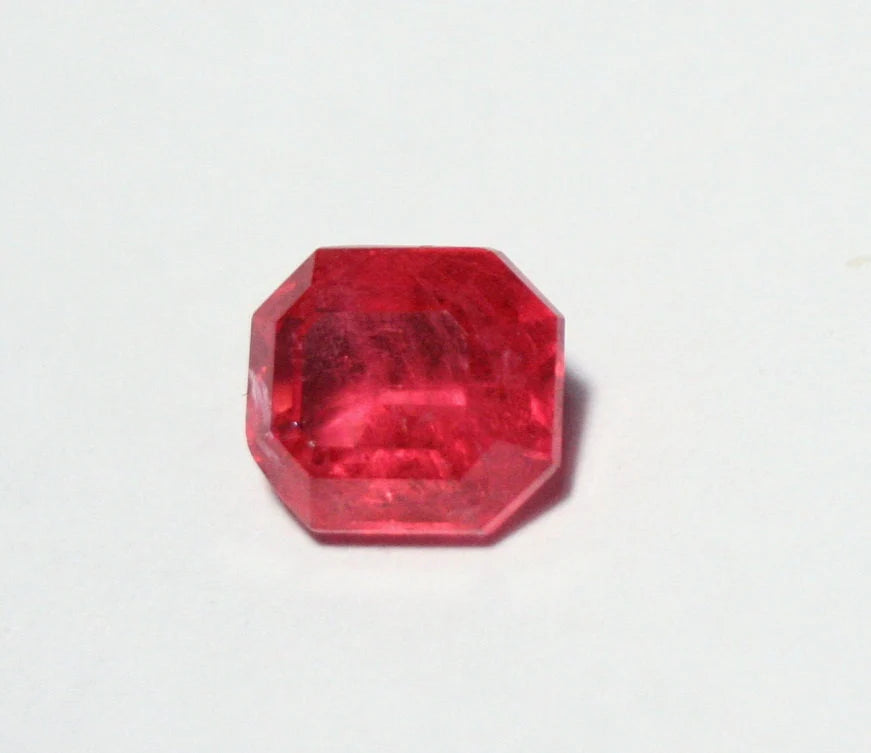 Rare Faceted Rhodonite 1.74ct Brazil Ultra Rare Crimson Red Gem Grade Rhodonite 7x6mm