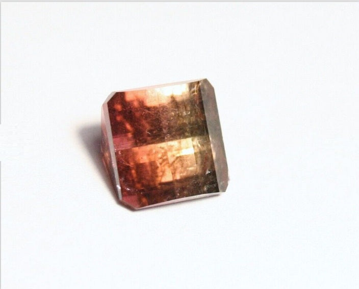 Congo BiColour Tourmaline 7.4ct Stunning Pixel Cut Gemstone