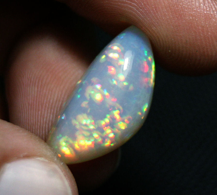 Welo Opal Cabochon 14.6ct Honeycomb Prism Blaze Natural Rare Grey Base Opal