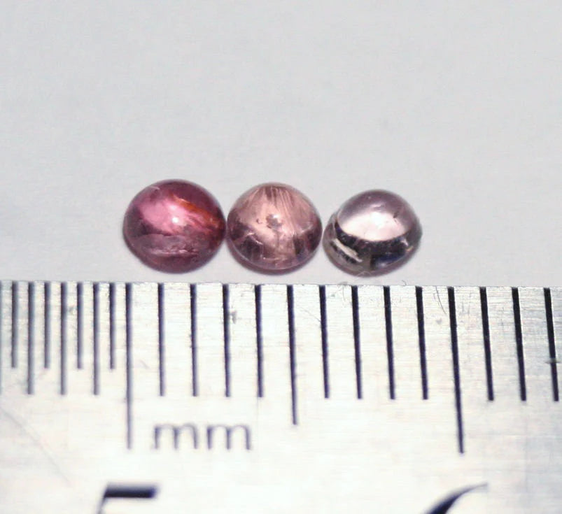 Pezzottaite Cabochon 3pc Lot 0.4ct Ultra Rare Raspberry Beryl - Madagascar