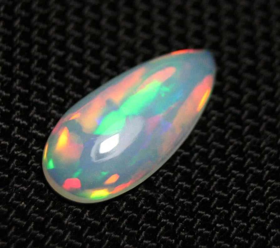 Welo Crystal Opal Cabochon 3.1ct Rainbow Blaze Teardrop Natural Opal See Video 19x9mm