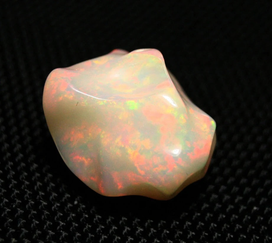 Welo Carved Precious Opal 22.1ct Rainbow Nugget AAA Jelly Opal See Video