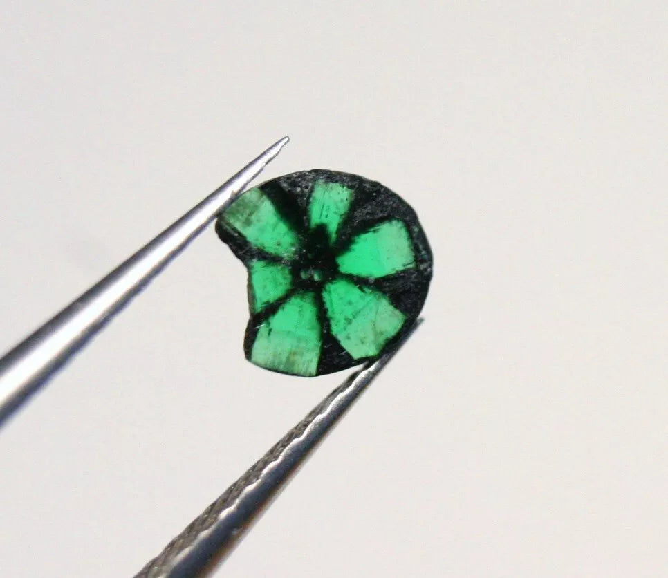 Muzo Trapiche Emerald 0.22ct Rare Natural Columbian Emerald Formation 5x5mm