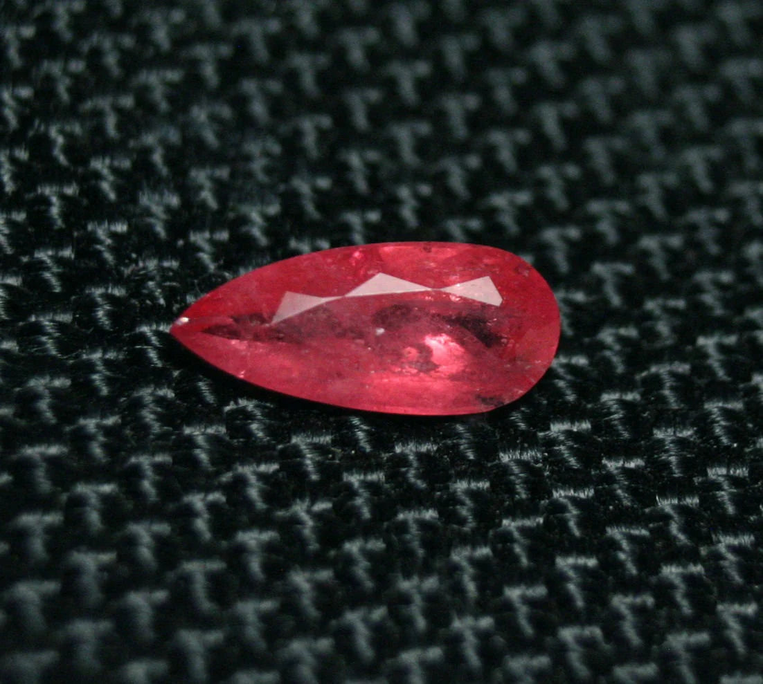 Rare Faceted Rhodonite 0.78ct Brazil Ultra Rare Crimson Red Gem Grade Rhodonite 9x4mm