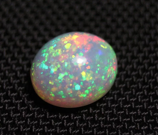 Welo Opal Cabochon 7ct Confetti Blaze Natural Crystal Opal Ethiopia Video 15x12mm