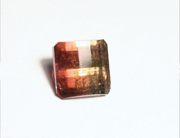 Congo BiColour Tourmaline 7.4ct Stunning Pixel Cut Gemstone