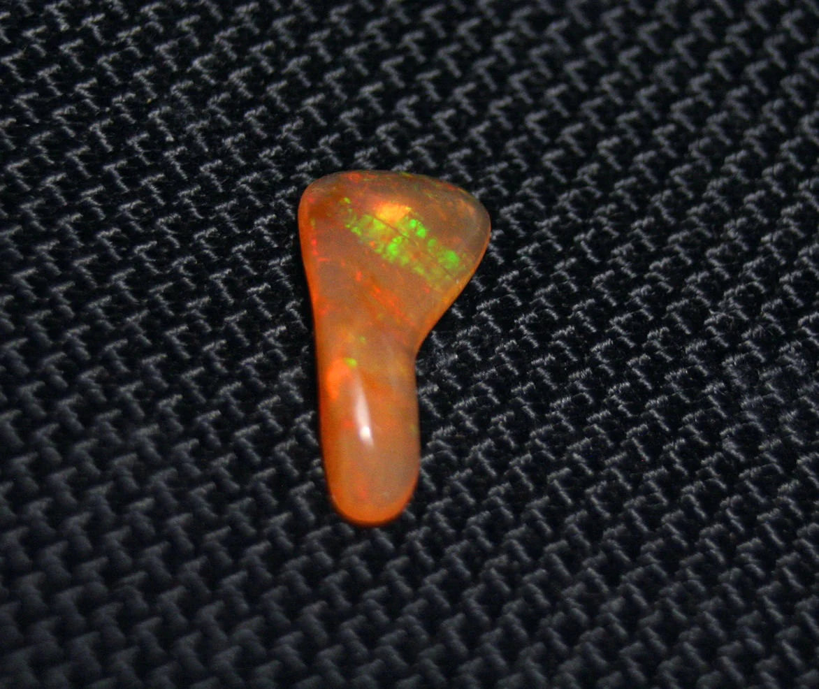 Rare Mexican Fire Opal Carving 1.8ct Neon Flash AAA Quality Fire Opal 15x8mm