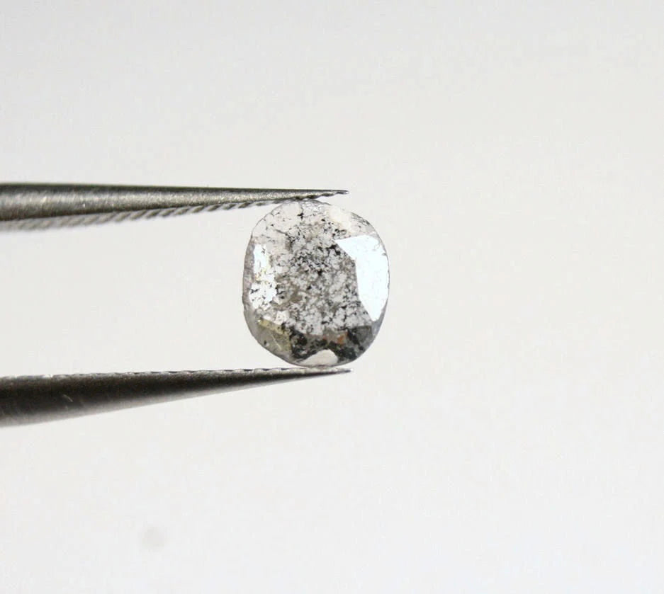 Diamond Slice 0.36ct Salt & Pepper Polki Natural Diamond South Africa 7x6mm