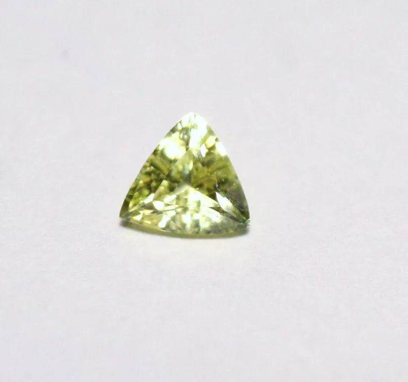 Burmese Chrysoberyl 0.43ct Rare Yellow AAA Scintillating Trillion Cut 5x5mm