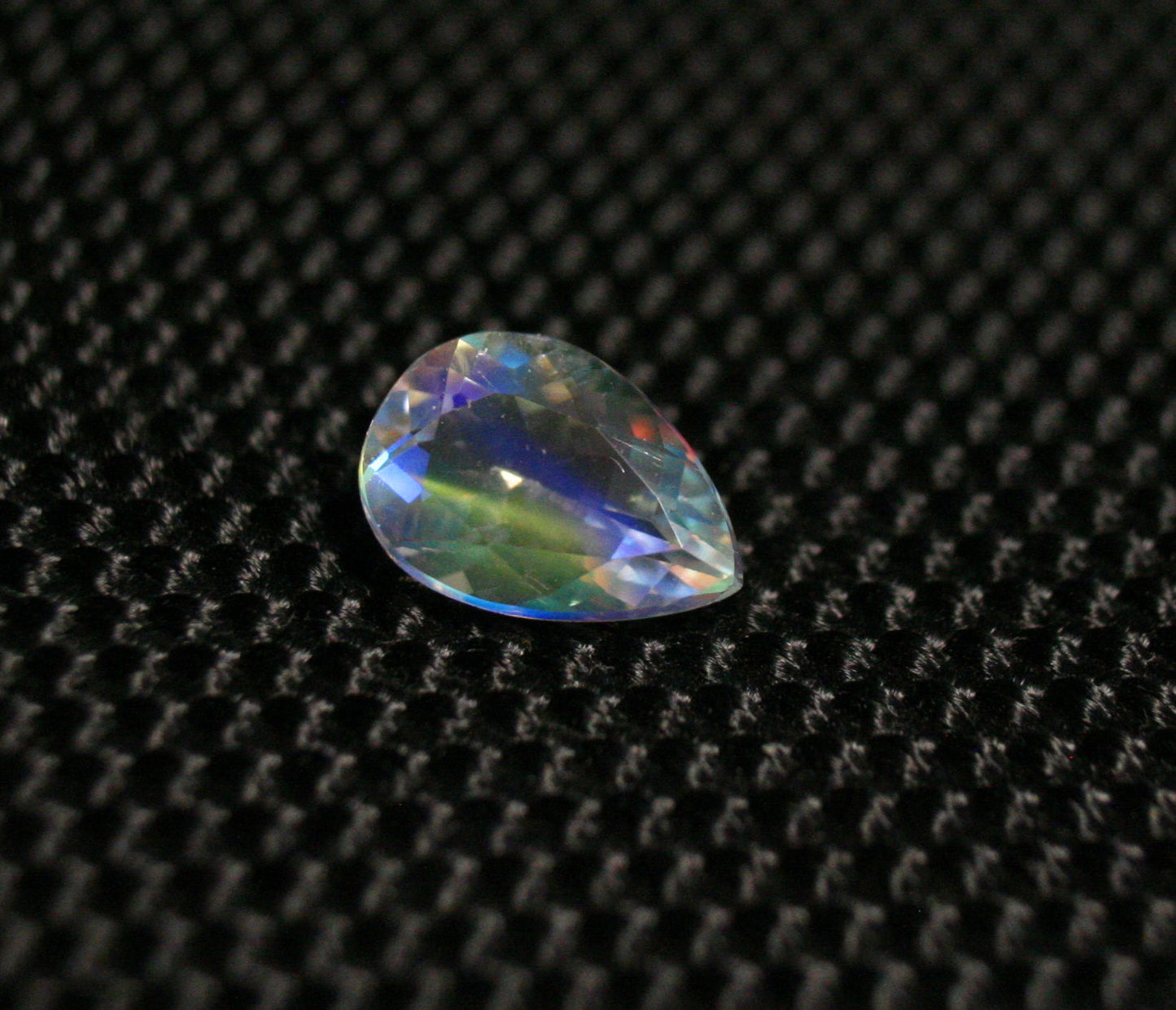 Faceted Moonstone 1.16ct Madagascar AAA Rainbow Moonstone 9x6mm Pear