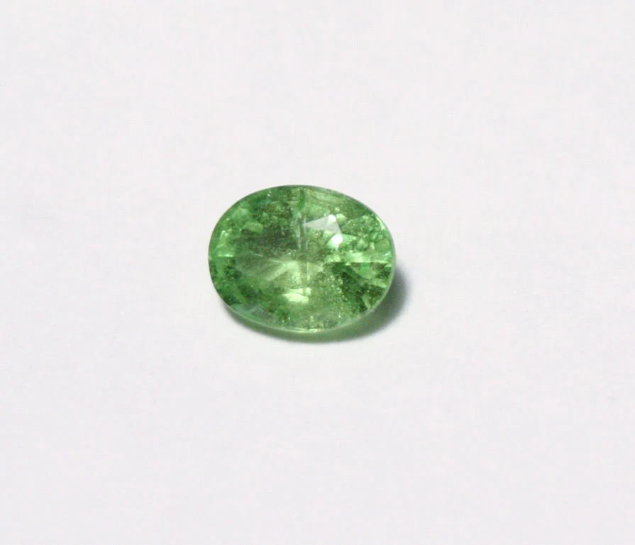 Merelani Mint Grossular Garnet 0.67ct 6x4.5mm Rare Vivid Green Faceted Gem Tanzania