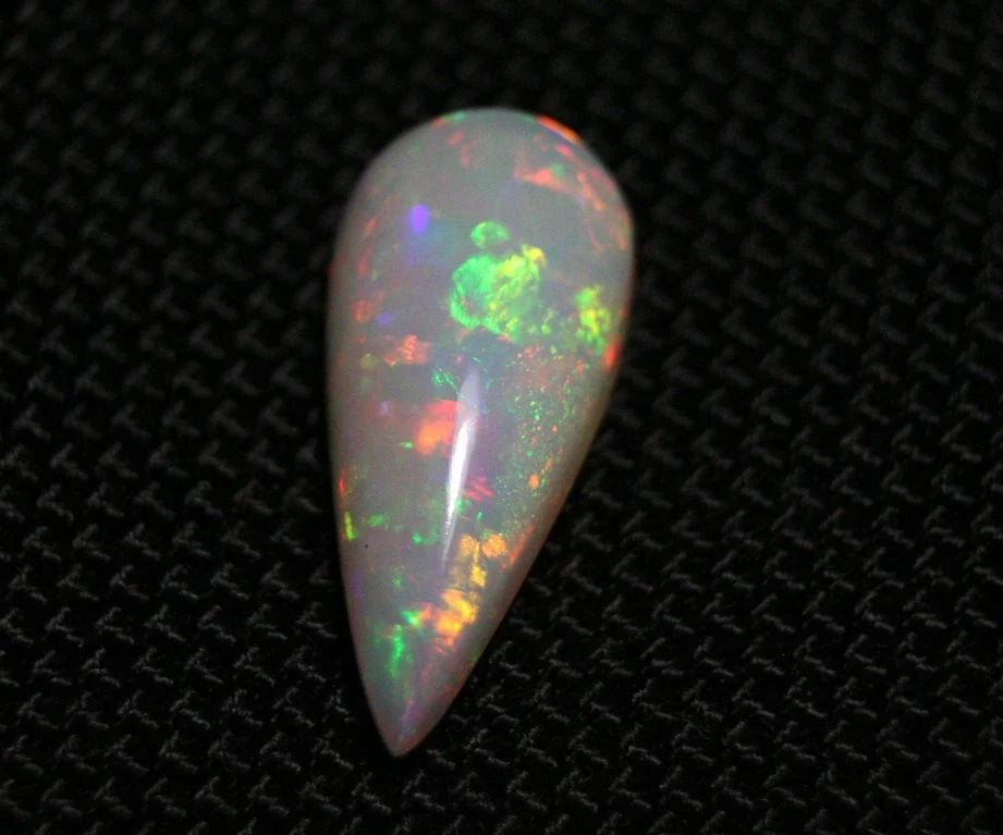 6.4ct Welo Precious Opal Cabochon Rainbow Teardrop AAA Rare Natural Opal Video 23x10mm