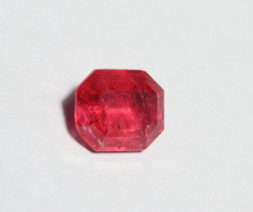 Rare Faceted Rhodonite 1.74ct Brazil Ultra Rare Crimson Red Gem Grade Rhodonite 7x6mm