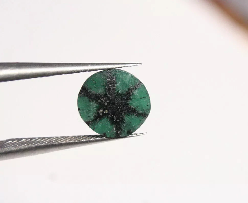 Colombian Trapiche Emerald 1.28ct Stunning Rare Natural Emerald Formation 8x8mm