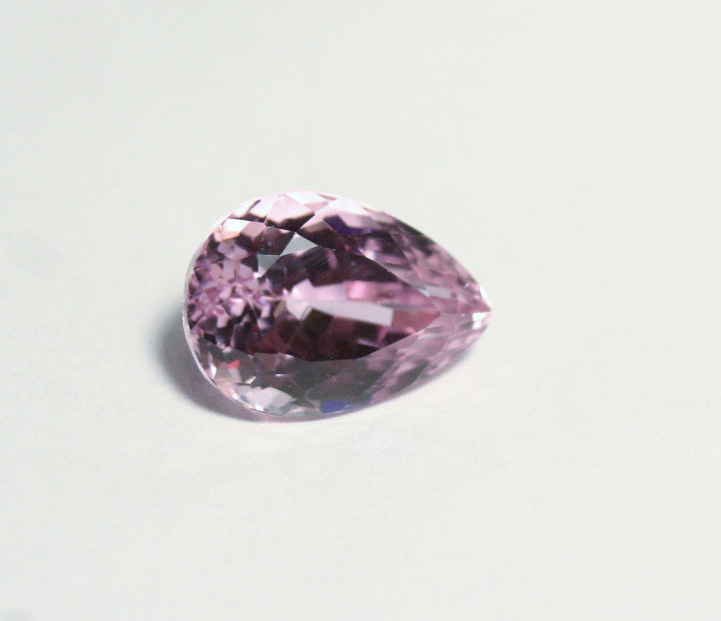 Pink Kunzite 7.18ct Madagascar Scintillating Custom Cut Pear 14x10mm