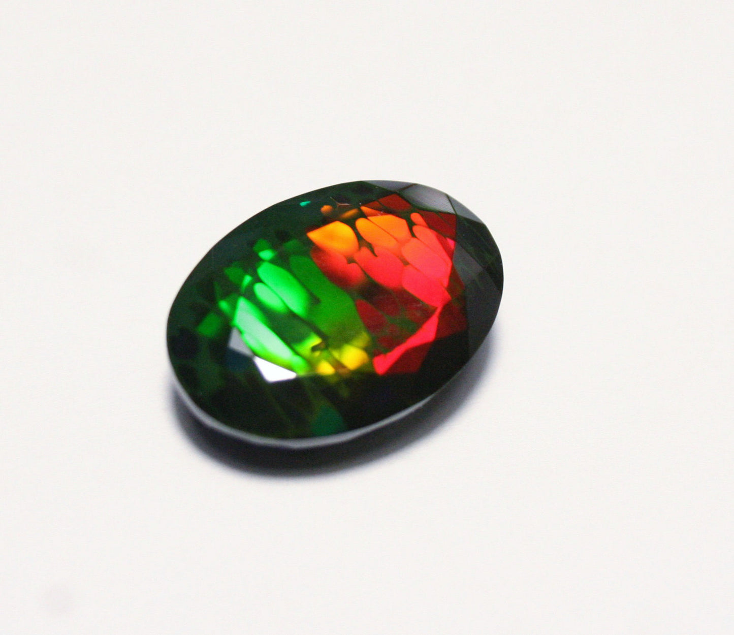 Faceted Black Welo Opal 8.2ct Stunning Rainbow Honeycomb AAA Natural Opal 17x12mm