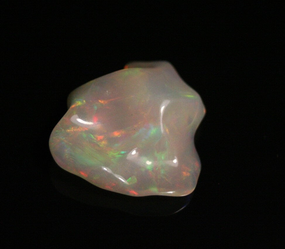 Welo Hand Carved Crystal Opal 6.7ct Neon Rainbow AAA Jelly Opal - See Video