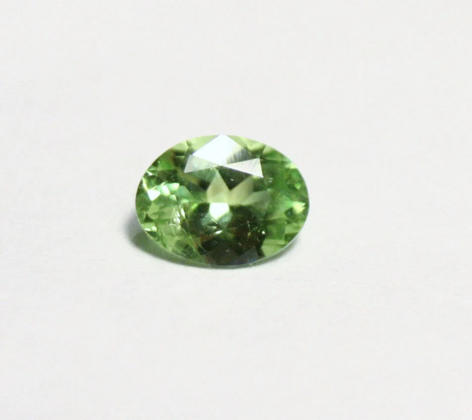 Merelani Mint Grossular Garnet 0.47ct Rare Vivid Green Faceted Fluorescent Gem 6x4mm