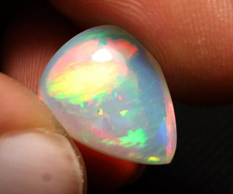 Welo Opal Cabochon 9ct Digital Rainbow Flash Natural Crystal Opal Ethiopia Video 18x14mm