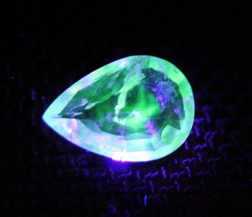 Faceted Hyalite Opal 1.5ct Fluorescent Rare Natural Mexican Hyalite Opal 11x8mm