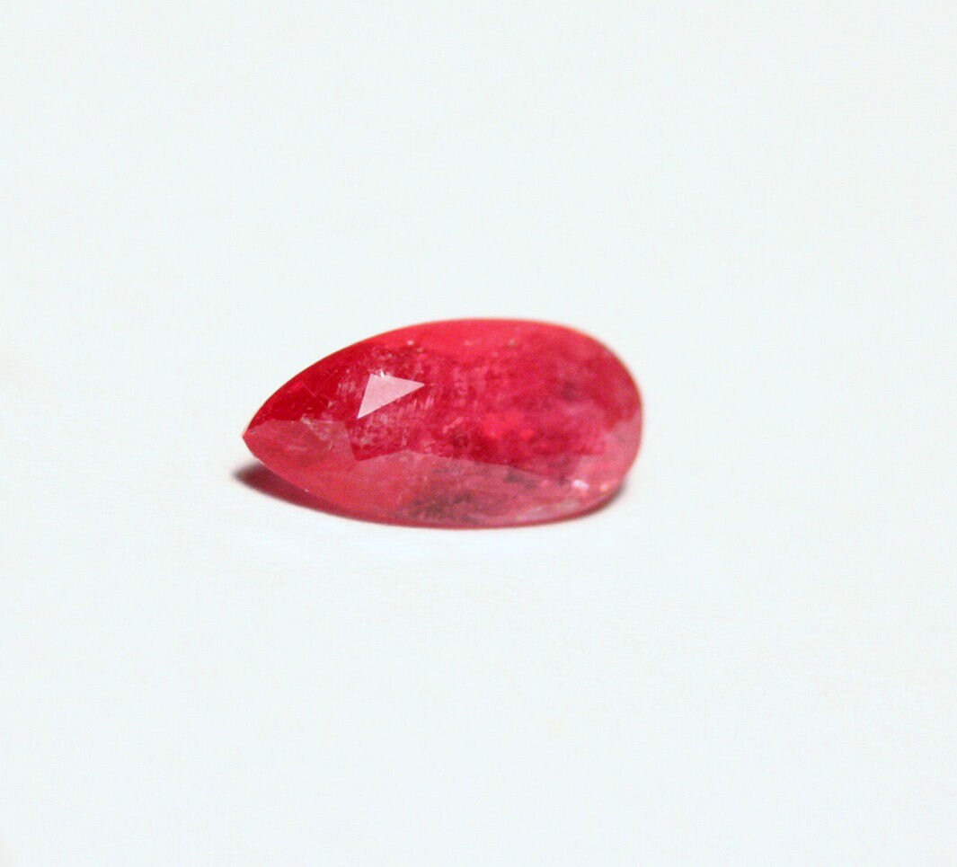 Rare Faceted Rhodonite 0.91ct Brazil Ultra Rare Crimson Red Gem Grade Rhodonite 9x4.5mm