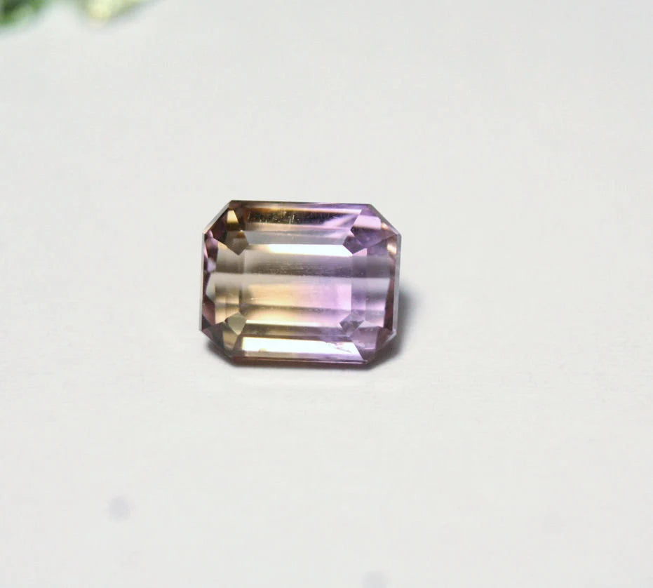 Bolivian Ametrine 3.8ct Lovely Clean BiColour Emerald Cut Gem Stone Natural Ametrine 9x8mm