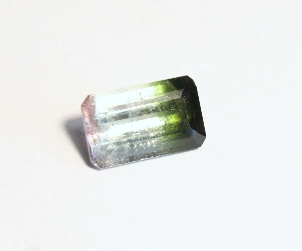 Achroite Tourmaline 4.5ct Stunning Emerald Cut Watermelon Tourmaline 12x7mm