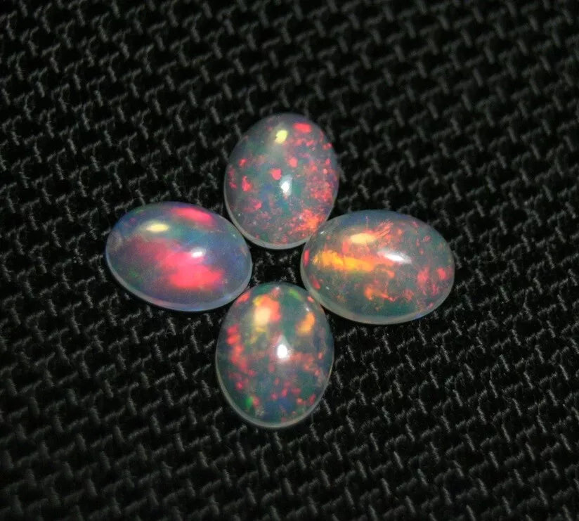 Welo Crystal Opal Cabochon 8x6mm 4pc Lot Lovely Natural Matching Opal Lot 2.88ct