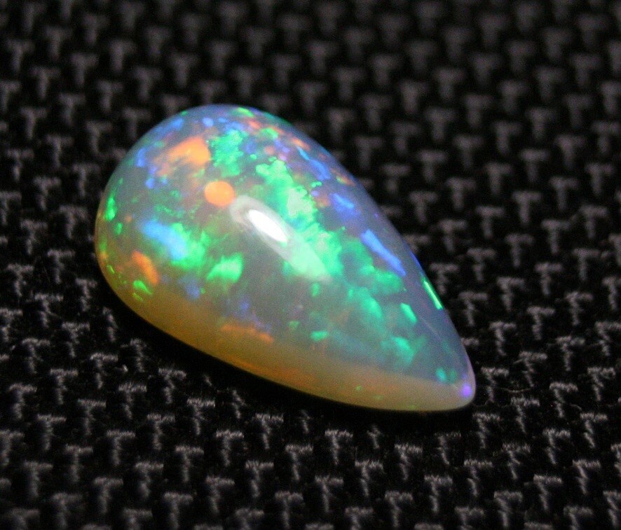 Welo Crystal Opal Cabochon 3.86ct Digital Neon Flash Teardrop Natural Opal See Video 16x9mm