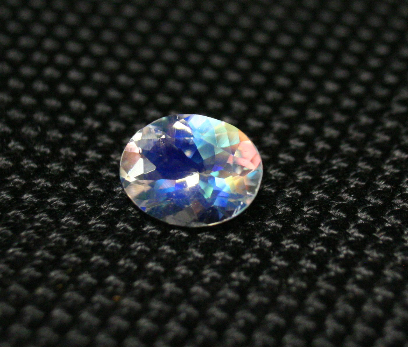 Faceted Moonstone 1.3ct Madagascar AAA Rainbow Moonstone 8x6mm Oval