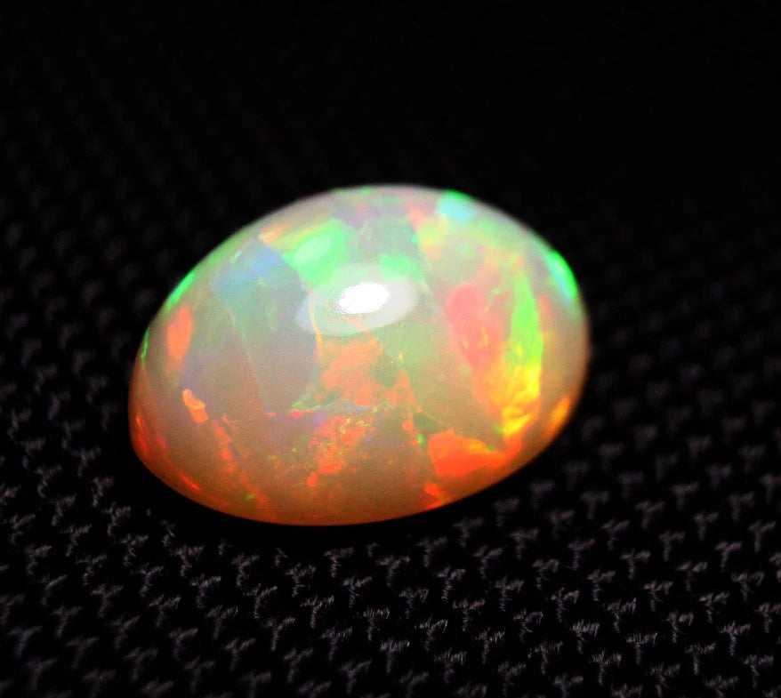 Mezezo Precious Opal Cabochon 8.77ct Rainbow Mosaic Rare Natural Opal See Video