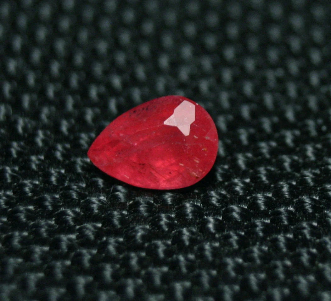 Rare Faceted Rhodonite 0.89ct Brazil Ultra Rare Crimson Red Gem Grade Rhodonite 7x5mm