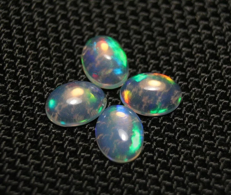 Welo Crystal Opal Cabochon 8x6mm 2.8ct 4pc Lot Lovely Natural Matching Opal Lot