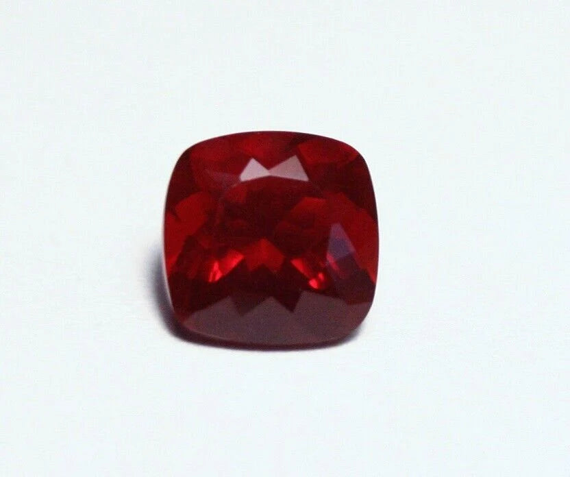 Faceted Red Mexican Fire Opal 0.87ct Cushion Cut Natural Rich Opalescent 6x6mm