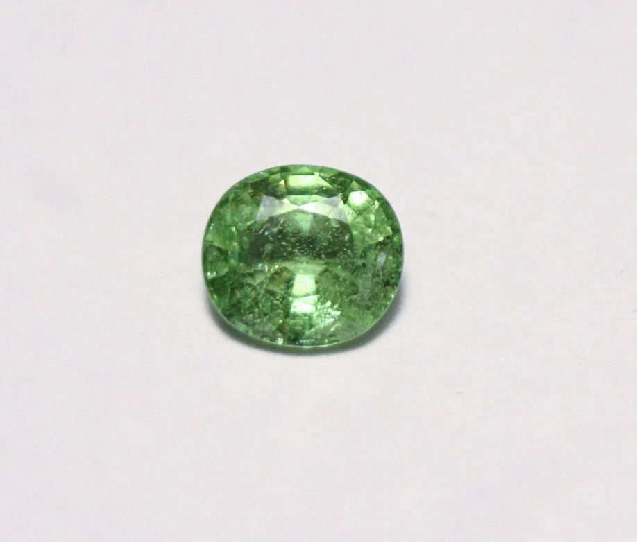 Merelani Mint Grossular Garnet 0.98ct 6.5x5.5mm Rare Vivid Green Faceted Gem