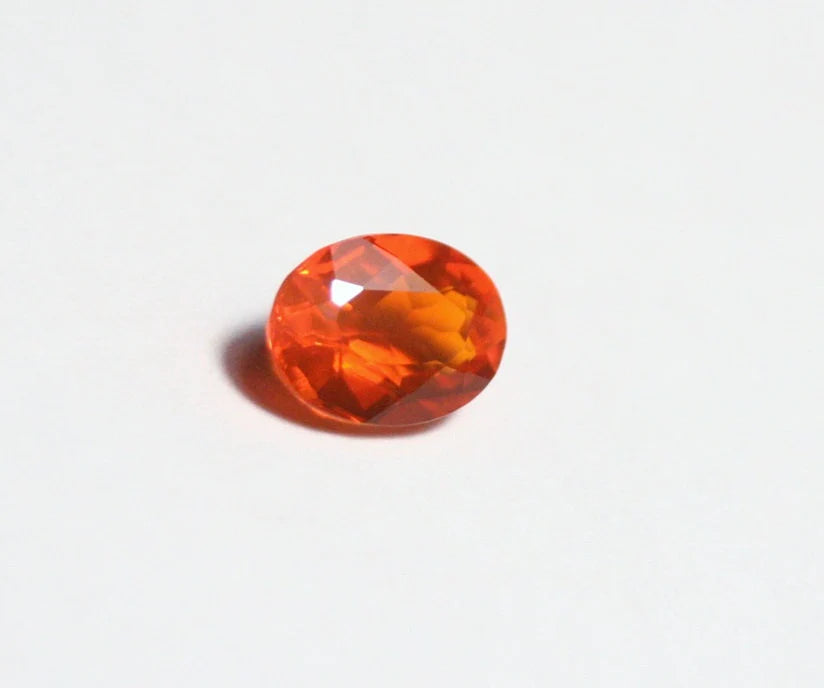 Faceted Mexican Fire Opal 0.6ct Quality Natural Oval Cut Vivid Orange Fire Opal 7x5mm