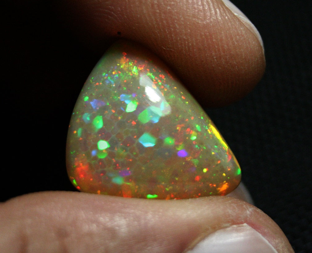 Welo Honey Opal Cabochon 16.2ct Honeycomb Confetti Inferno Natural Opal Video