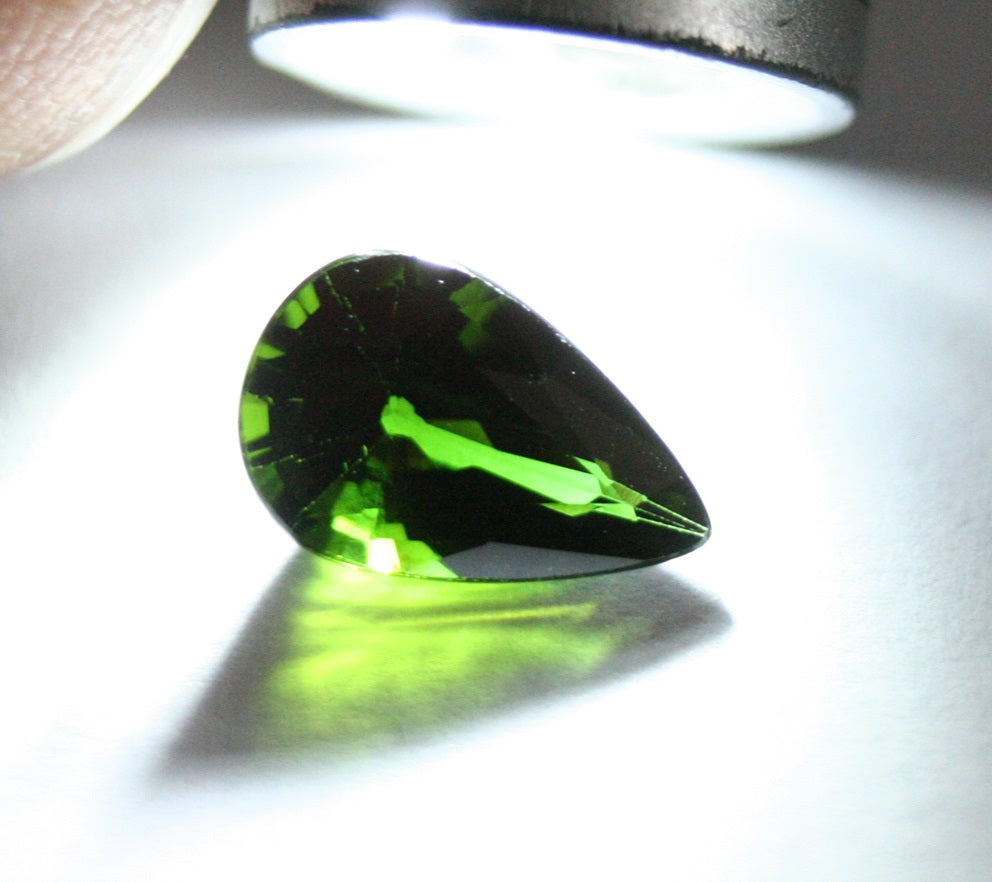 Rare Usambara Effect Faceted Chrome Tourmaline 1.74ct Colour Change Tourmaline 10x6mm