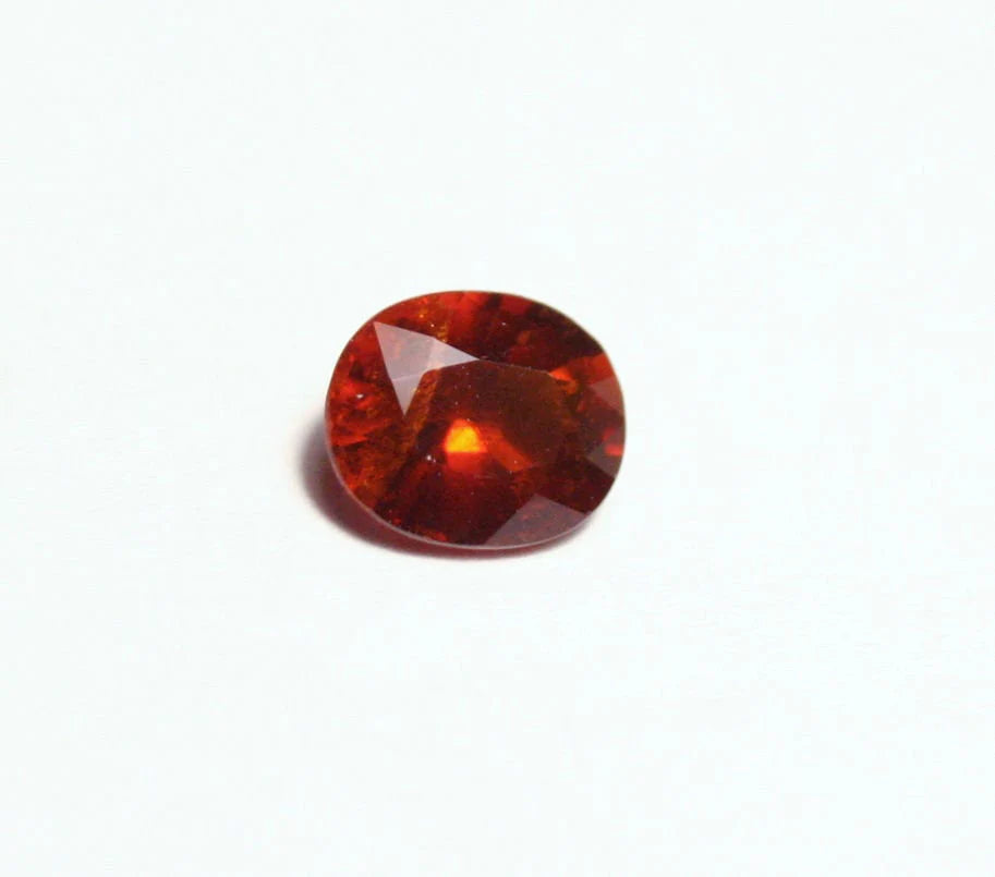 Clinohumite 0.49ct Ultra Rare Deep Orange / Red Faceted Gem - Pakistan 5x4.5mm