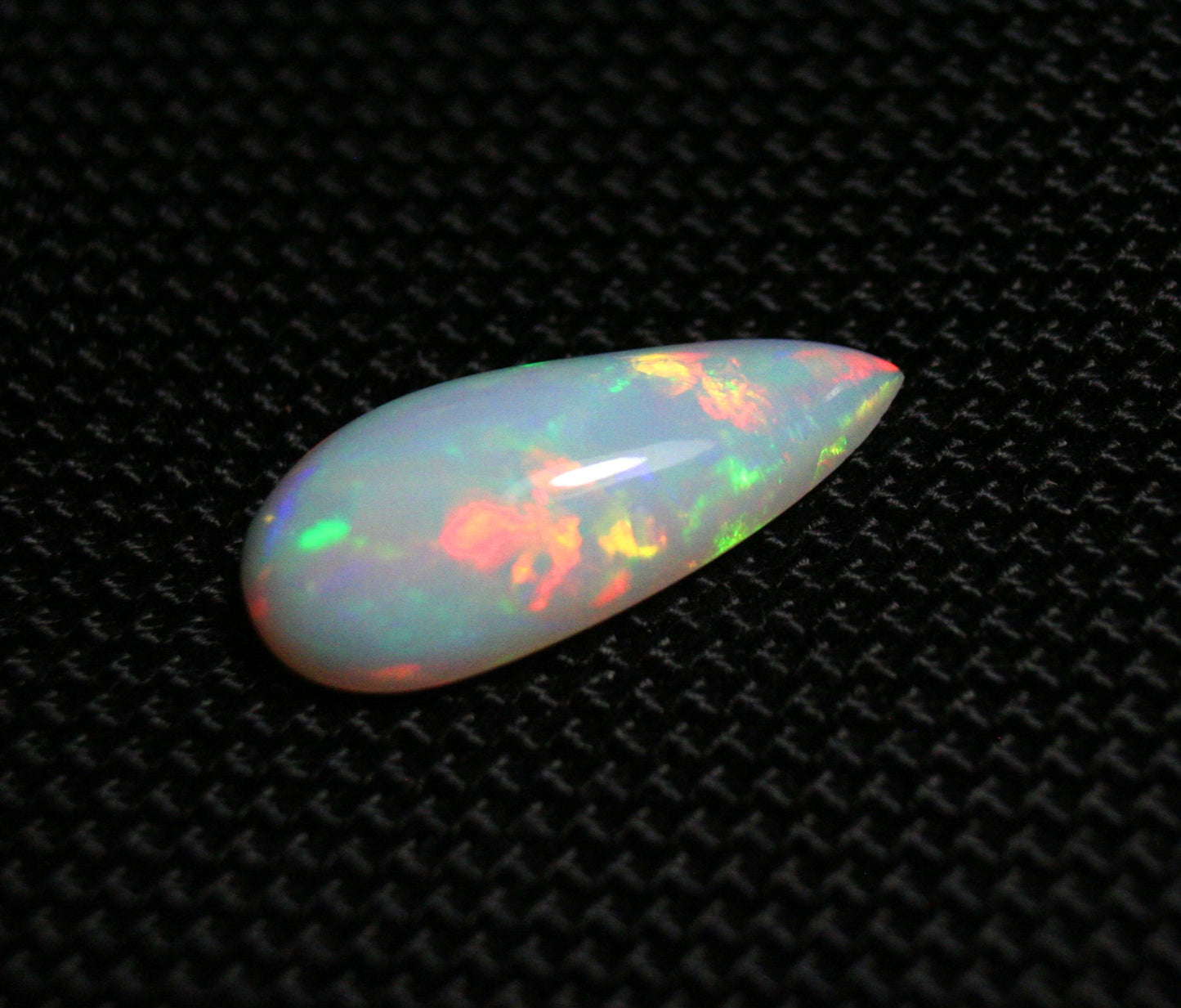 Welo Precious Opal Cabochon 4.8ct Rainbow Teardrop Natural Ethiopian Opal Video 22x9mm