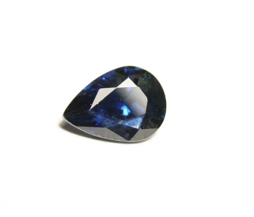 Umba Sapphire 0.82ct Deep Royal Blue Pear Untreated Sapphire Tanzania 7x5mm