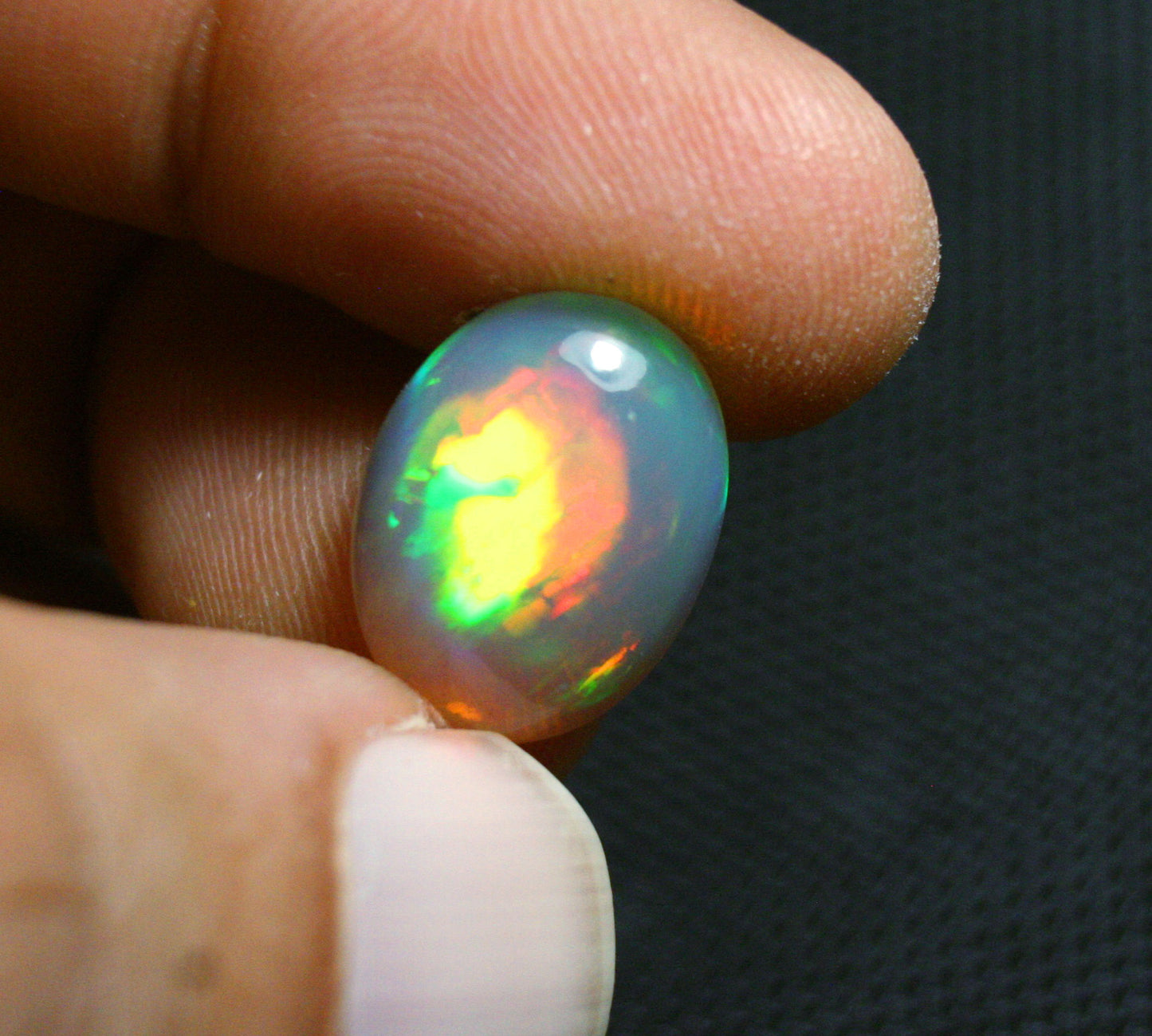 Welo Grey Base Opal 6.5ct Cabochon BroadFlash AAA Natural Opal 17x12mm Video