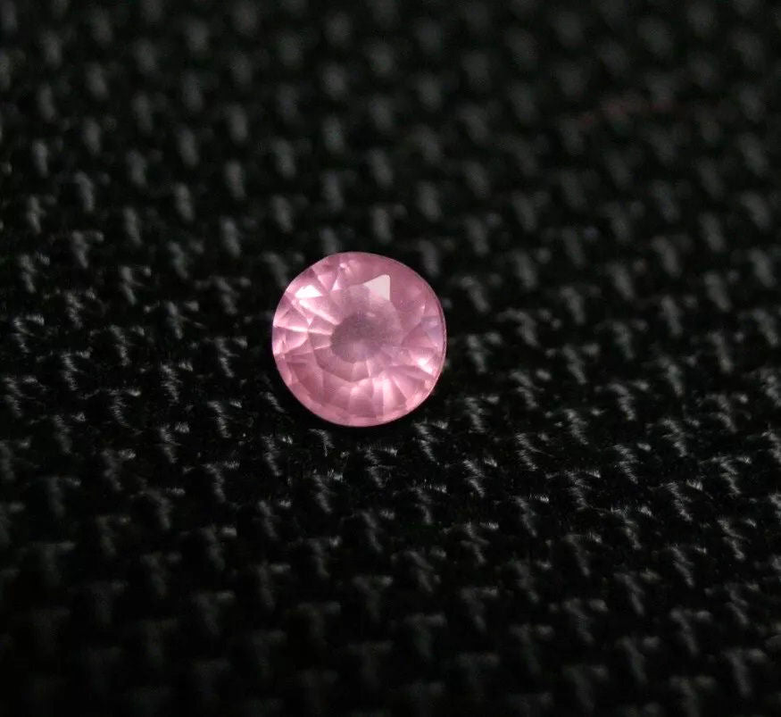 Mahenge Pink Spinel 0.41ct Rare Fluorescent Fine Natural Spinel Round Cut 4.2mm