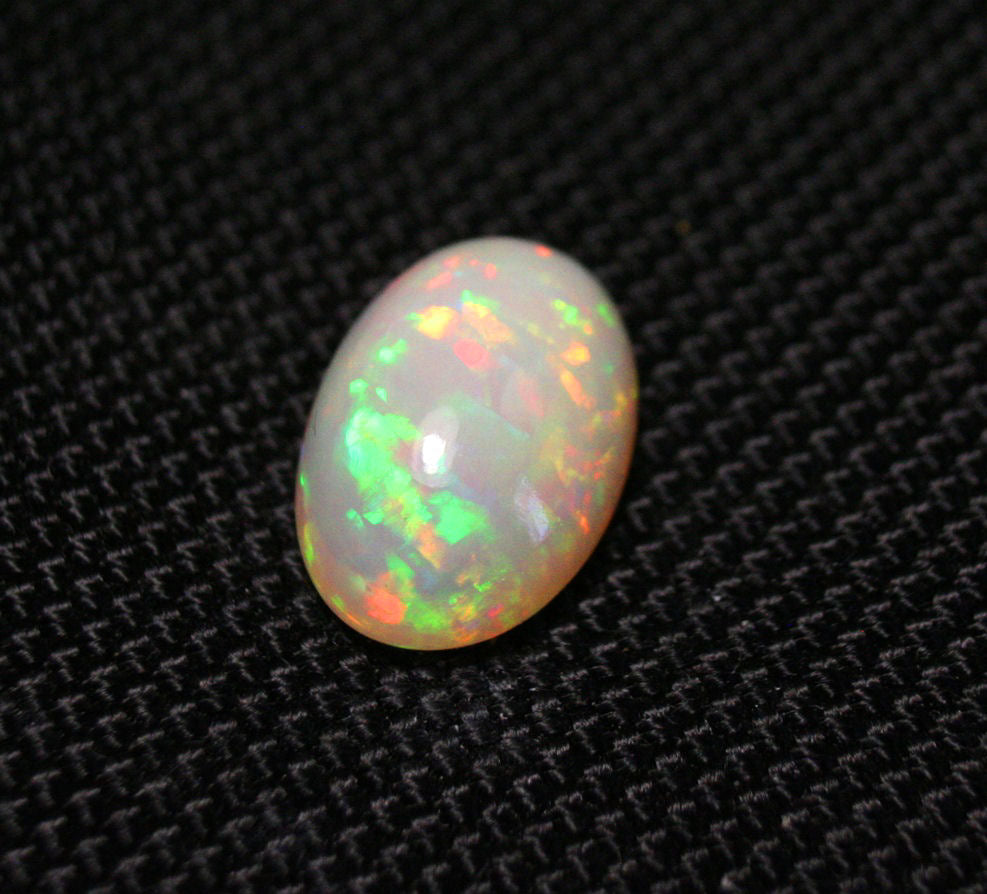 Welo Precious Opal Cabochon 7.7ct Rainbow Flakes Natural Ethiopian Opal 17x12mm