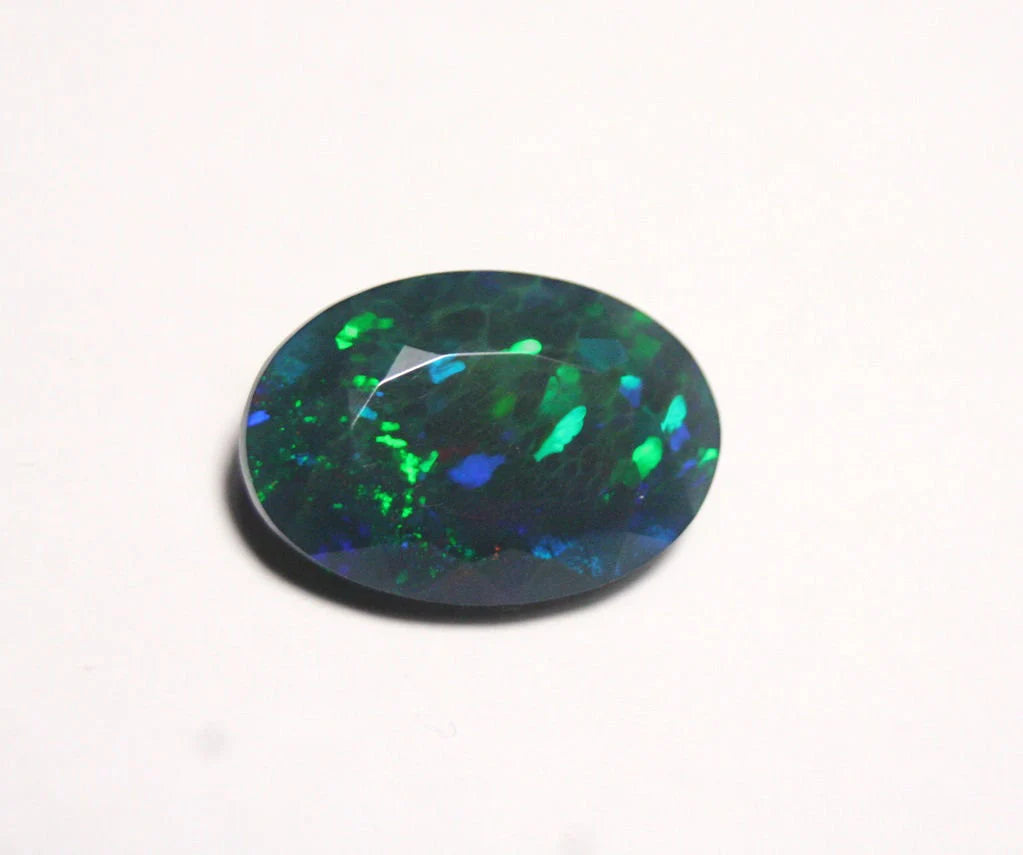 Faceted Black Welo Opal 6ct Honeycomb Confetti AAA Ethiopian Opal 16x11mm