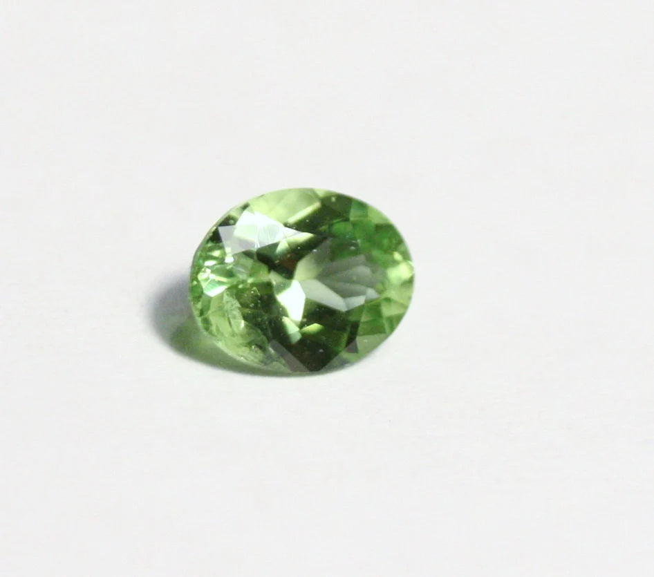 Merelani Mint Grossular Garnet 0.47ct Rare Vivid Green Faceted Fluorescent Gem 6x4mm