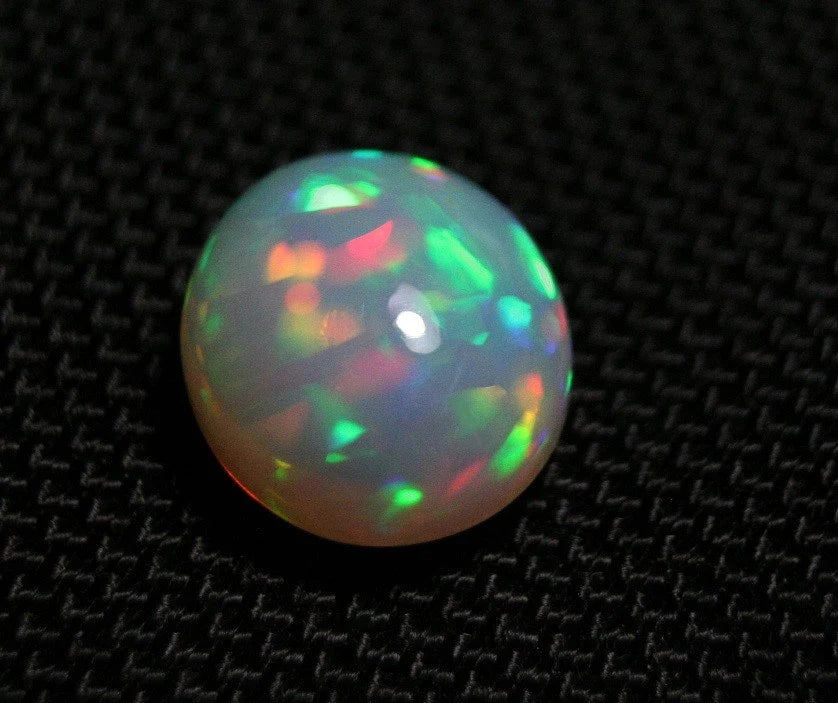 Welo Grey Base Opal Cabochon 7.77ct Harlequin Swirl Natural Opal Ethiopia Video AAA