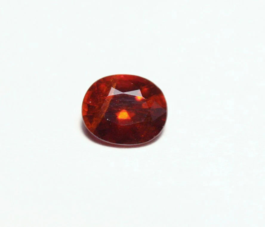 Clinohumite 0.49ct Ultra Rare Deep Orange / Red Faceted Gem - Pakistan 5x4.5mm