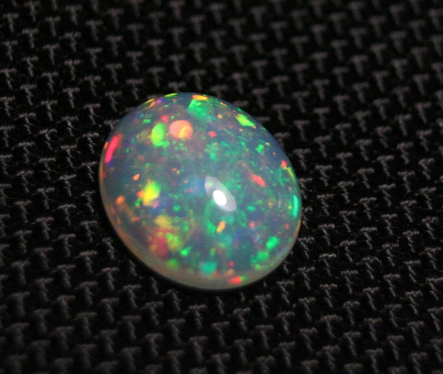 Welo Crystal Opal Cabochon 3.5ct Harlequin Confetti Blaze Natural Ethiopian Opal See Video 13x11mm